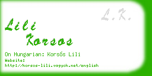 lili korsos business card